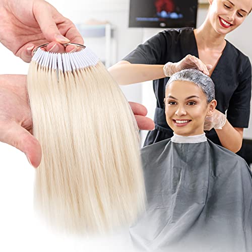 Noverlife 30PCS 9" Human Hair Swatches for Testing Color, Real Human Hair Color Ring, Color Testing Kit Level Swatches for Barber Salon Hair Color Training