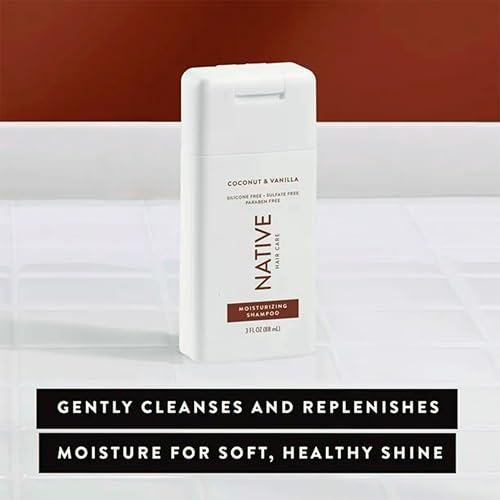 Native Moisturizing Shampoo & Conditioner, Coconut & Vanilla, 3 oz Travel Size, 1.5 Ounce (Pack of 2), Brown