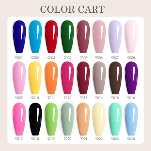 CANNI CC1 30Pcs 9ML Hema-free Gel Nail Polish Set, Black Pink Nude Red Blue Green Gel Polish Kit Color Soak Off LED Nail Gel Polish Set Nail Art Starter Manicure Salon DIY at Home