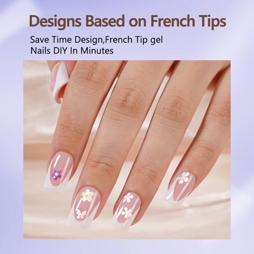Misssix French Tip Press On Nails, 160Pcs Pink French Gel Nail Tips, Short Square Soft Gel Fake Nails, X-BASIC Tips Kit for Nail Art DIY 16 Sizes