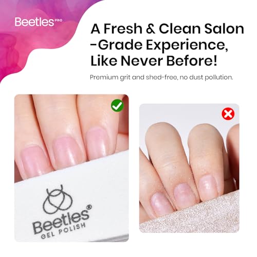 Beetles Nail File Nail Buffer, 10 pcs Sponge File and Buffers for Natural Nails, Double Sides Emery Boards for Nails, Nail Buffer and Shine Kit Nail Filer, 100/180 Grit Nail Files Fingernail Files