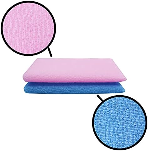 Bath Shower Exfoliating Towel Cloth Nylon Mesh Korean Loofah Scrub Washcloth Back Scrubber, Assorted Colors (8 Pack)