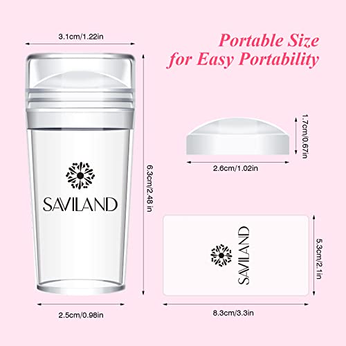 Saviland French Manicure Kit: French Tip Nail Stamp with White Gel Nail Polish Set, Jelly Silicone Nail Stamper Nail Stamper Kit for French Nails Home DIY Nail Salon