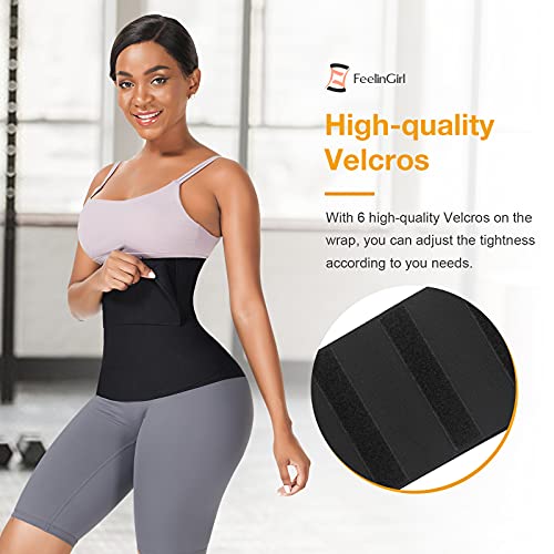 FeelinGirl Waist Trainer for Women Bandage Wrap Sauna Belt Long Torso Tummy Wraps Belly Body Shaper Waist Trimmer Belt