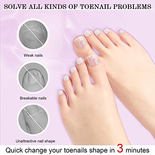 SAVILAND Toenail Tips and Solid Glue Gel: 500 PCS Clear Press on Toe Tips with Nail Glue Gel Base & Top Coat U V Light Pedicure Kit for Salon Home DIY Gift For Women