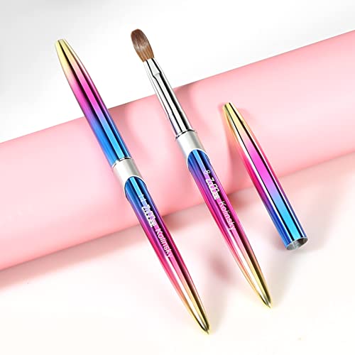 Acrylic Nail Brush - 100% Kolinsky Sable Hair Brush for Acrylic Application - Professional Salon-Grade Tools with Box for Nail Art, Extensions & 3D Carving (Gradient, #12)