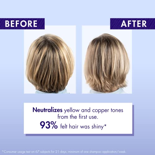 Klorane Shampoo with Centaury - Brightens Blonde, Platinum, Silver, Gray or White Hair - Neutralizes Unwanted Yellow, Brassy, and Copper Tones - Paraben, Silicone and Sulfate-Free - 13.5 fl. oz.