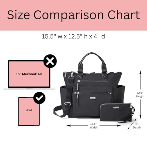 Baggallini Womens 3-in-1 Convertible Backpack With RFID Phone Wristlet, Black, One Size US