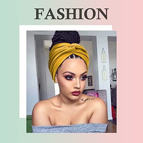 AKTVSHOW 7'' Wide Headbands for Women, Extra Large Turban Workout Headband Fashion Yoga Hair Bands Boho Twisted Thick Hair Accessories, 8Pack