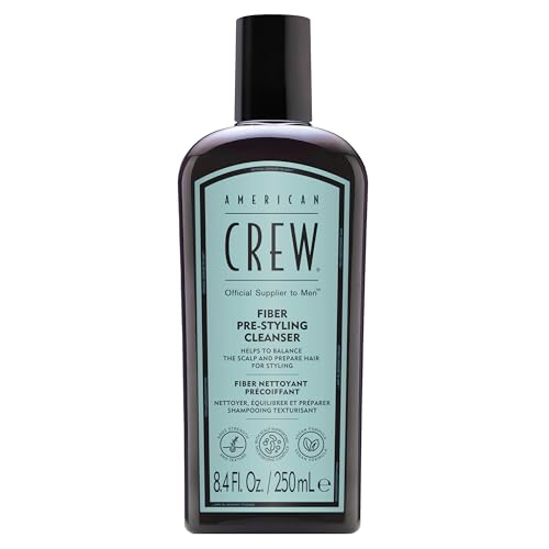 American Crew Men's Pre-Styler Fiber Shampoo for Damaged & Fine Hair, Strengthening Shampoo, Adds Thickness & Shine, Vegan, 8.4 fl oz