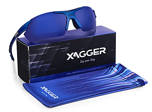 Xagger Polarized Wrap Around Sport Sunglasses for Men Women UV400 Baseball Softball Running Cycling Glasses
