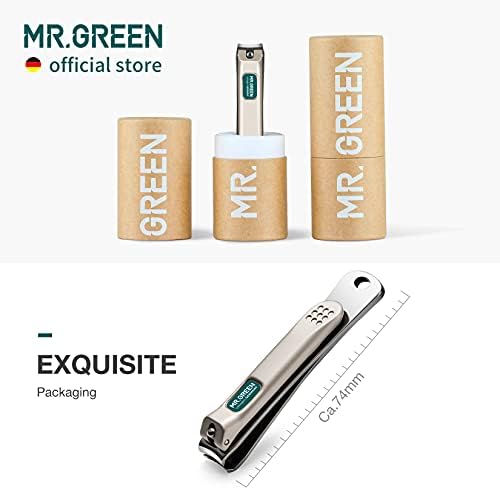 MR.GREEN Nail Clippers Curved Blades Fingernail Cut Nippers Manicure Scissors Stainless Steel Pedicure Tools (Medium)