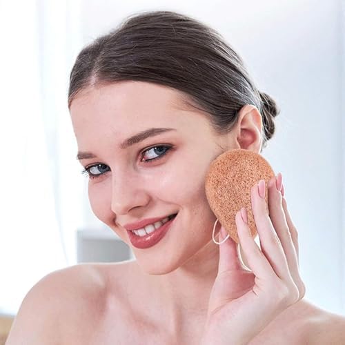 6 Pack Natural Konjac Facial Sponges, findTop 6 Colors Konjac Facial Sponges for Gentle Face Cleansing and Exfoliation