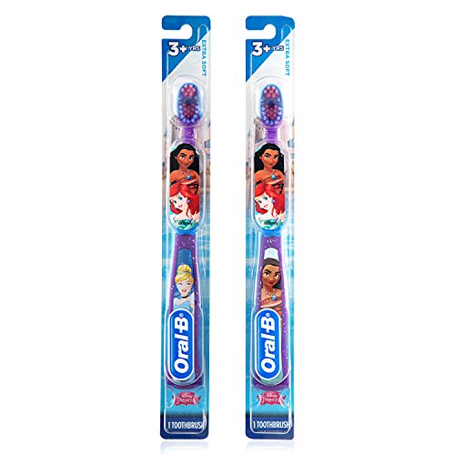 Oral-B New Princess Toothbrush for Little Girls, Children 3+, Extra Soft, Characters Vary - Pack of 6 (Characters Vary)