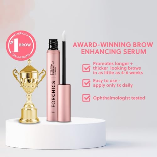 ForBrow Eyebrow Growth Serum For Thicker Brows - Natural & Organic Conditioner For Fuller and Thick Eyebrows | Vegan & Cruelty-Free Formula | New Innovative Peptides - [0.10 fl. oz/ 3ml]