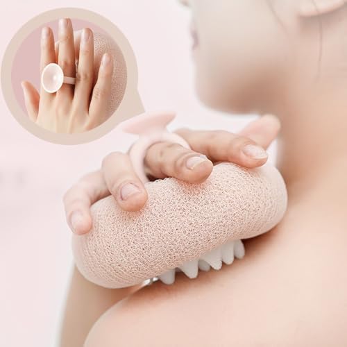 Super Soft Sunflower Bath Sponge – 2025 2-in-1 Exfoliator with Suction Cup for Shower & Bath (Pale Blue+Purple)