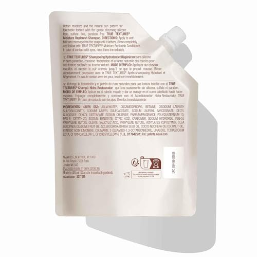 MIZANI True Textures Moisture Replenish Shampoo For Curly Hair - Smooths & Hydrates With Coconut Oil, Sulfate & Paraben-Free