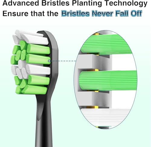 Aoremon Toothbrush Replacement Heads for Phillips Sonicare Replacement Brush Head Compatible with Most Philips Sonicare Click-on Electric Toothbrush, Black 10 Pcs