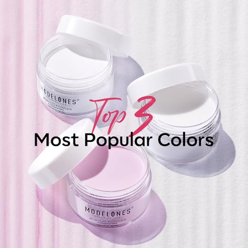 Modelones Acrylic Nail Kit - Clear/White/Pink Acrylic Powder and Liquid Set with Brush, Dehydrator and Primer, Starter Kit for Nail Extension Beginners