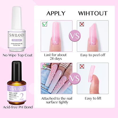 SAVILAND Acrylic Nail Kit with Drill: Professional 0.5Oz Clear/White/Pink Acrylic Powder and 50ml Liquid Set with Drill Nail Brush Forms Tool Extension Set for Beginners with Everything Home DIY Salon