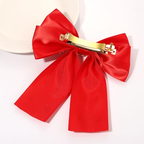 4th of July Hair Bows for Women Girls Big Jeweled Red White Blue USA Hair Bow Clips Patriotic Fourth of July Independence Day Accessories Party Favors USA Red