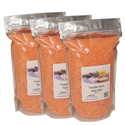 Bath Salts | 12lbs (3) 4lb Bags (192 oz.) | Pumpkin Spice Scent | Epsom Salt | Sea Salt | Bathing | Body Care | Beauty | Relaxation | Spa | Pedicure | Manicure