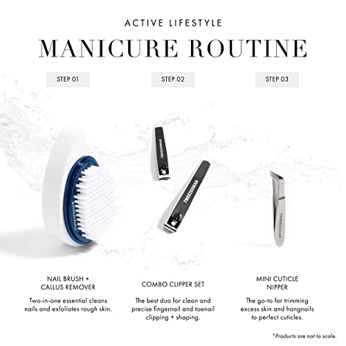 Tweezerman Exclusive Dual Surface Nail Brush & Callus Combo, Evening Blue