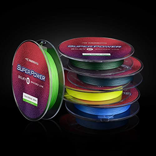 KastKing Superpower Silky8 Braided Fishing Line, Yellow, 8 Strand, 65LB, 150Yds