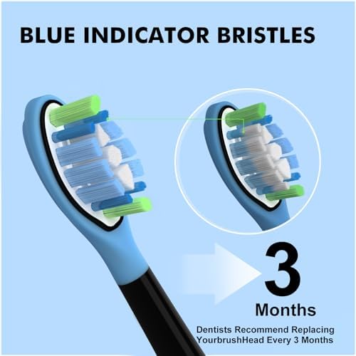 Toothbrush Heads Compatible with Philips Sonicare C3 C2 G3 A3 W2 Replacement Heads, 12 Pack Brush Heads Compatible with Philips Sonicare Snap-On Toothbrush Handles, Black