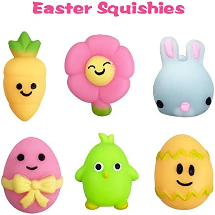 6 Pack Easter Bubble Bath Bombs with Easter Squishy Toys Inside for Kids Girls Boys Easter Basket Stuffers Gifts