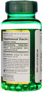 Nature's Bounty D3-2000 IU Super Strength - 150 Softgels, Pack of 6