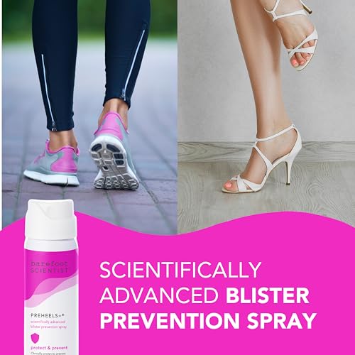 Barefoot Scientist PreHeels+ Blister Prevention Spray, Innovative Invisible Protective Barrier Against Blisters