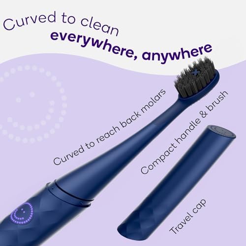 Burst Curve Sonic Electric Toothbrush for Adults (Cobalt Blue) | Slim Travel Brush with Cover | Ultra Soft Bristles | Up to 2 Month Rechargeable Battery | Two Modes & Timer
