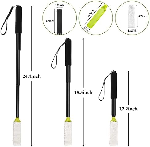 Toe Cleaning Brush,Foot Brush with Reusable Drying Covers.Foot Scrubber with Telescopic Aluminum Alloy 12"-24",Long- Handled Toe Lotion Applicator for Seniors,Elderly, Disabled Men and Women