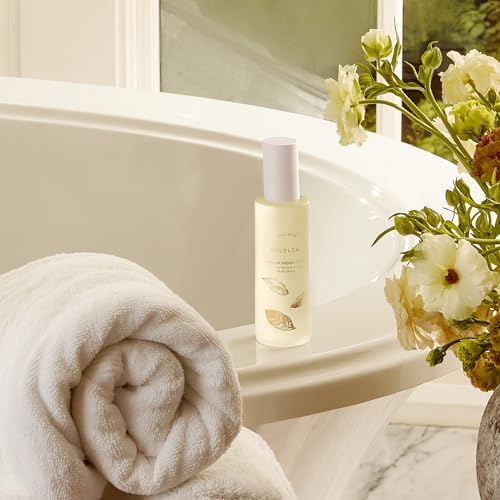 Thymes Daily Shower Spray for a Spa Like Experience - Home Essentials - Mist Scented with Jasmine, Rose, Hyacinth, Lily of the Valley & Oak Moss (Goldleaf Shower Spray, 3.4 fl oz)