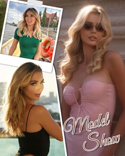 PANEWAY Hair Topper 16Inch Hair Toppers For Women Wavy Curly Brown Blonde with Dark Root Clip In Hair Topper Add Hair Volume Synthetic Wiglets Hair Pieces For Women