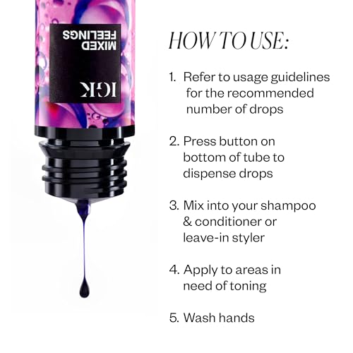 IGK MIXED FEELINGS Leave-In Blonde Toning Drops | Brighten + Neutralize Brass | Vegan + Cruelty Free | 1 Oz