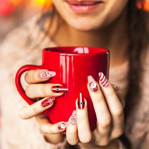 Whaline 6Pcs All Holiday Nail Art Plates Valentines StampTemplates Set Winter Christmas Fall Nail Plates Stamping for Xmas DIY Print Manicure Salon Design Gift