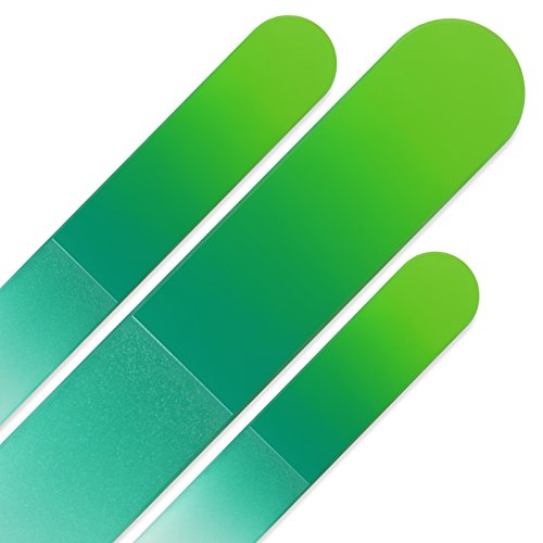 Beauty Glass Nail File - Mont Bleu Set of 3 Crystal Nail Files in Pouch - Genuine Czech Tempered Glass - Handmade Mother's Day Gifts - Best Glass Nail Files Prime for Manicure Tool Kit