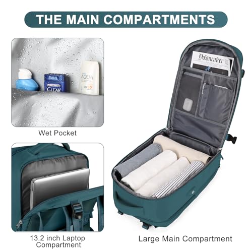 coofay Travel Backpack Carry on Flight Approved Mochila De Viaje Carry on Backpack for Airplanes Spirit Airlines Personal Item Bag 18x14x8 Inches Travel Bag Traveling Backpack for Women Men