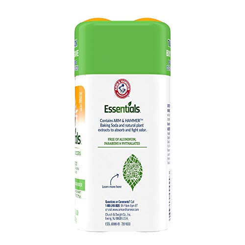 ARM & HAMMER Essentials Deodorant- Rosemary Lavender- Solid Oval- Twin Pack (Pack of 2/ 2.5oz)- Made with Natural Deodorizers- Free From Aluminum, Parabens & Phthalates