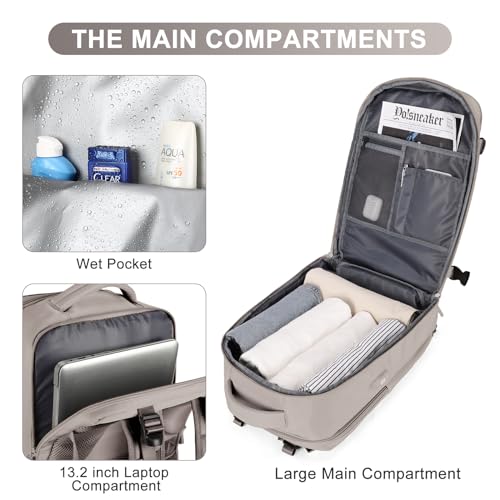 coofay Travel Backpack Carry on Flight Approved Mochila De Viaje Large Backpack for Travel Backpacks for Men Women Carry on Backpack for Airplanes Personal Item Travel Bag 18x14x8 Inches Travel Bag