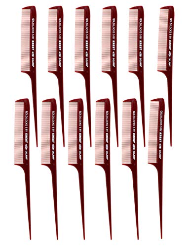 Krest Goldilocks g5 8-1/2 Rattail Comb Extra-fine Tooth. Heat Resistant Hair combs. 1 Dz.