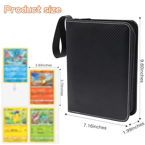 MaoKea Card Binder For Card 4-Pocket Sleeves with 440 Cards Holder,Game Collection Binder Card Holder Of Fit for TCGcard album,game card Yugioh Trading Sports Cards (Purple and black)