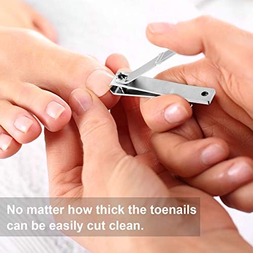 Mudder 6 Pieces Large Toenails Clippers Straight Edge Toenails Clippers Stainless Steel Nails Cutters for Men Women Thick Nails(Silver)
