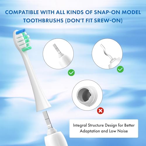 Replacement Toothbrush Heads Compatible with Philips Sonicare：10 Pack Soft Replacement Electric Brush Head for 4100 5100 6100 HX9023/65 W Optimal Plaque Control Snap-on System