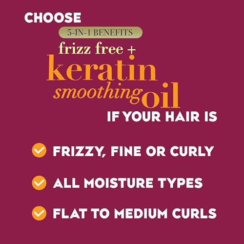 OGX Frizz-Free + Keratin Smoothing Oil Conditioner, 25.4 fl oz