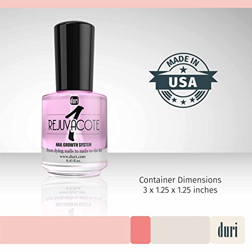 duri Rejuvacote 1 Nail Growth System - Maximum Strength | Nail Strengthener for Damaged Nails from Gel, Acrylic Manicure | Grow Long Natural Fingernails Fast - 0.45 fl. oz.