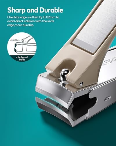 MR.GREEN Nail Clippers, Upgraded Anti-Splash Fingernail & Toenail Clippers Set with Nail File and Tweezers, Professional Practical Manicure Nail Care Kit with Exquisite Leather Case for Men& Women