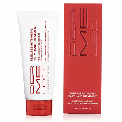 Dermelect Timeless Anti-Aging Daily Hand Treatment for Hands - Anti Aging Cream with Peptides Hyaluronic Acid Hydrating & Brightening Treatment for Dry Hands, Dark Spots, Over Washed Hands
